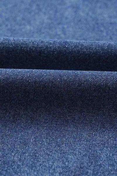 Short Sleeve Collared Patched Pocket Denim Mini Dress - Trendsi - Flyclothing LLC