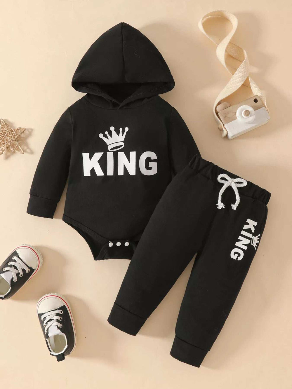 Children's Long Sleeve Bodysuit Hoodie and Pants Set - Trendsi - Flyclothing LLC