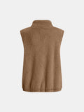 Full Size Fuzzy Zip Up Vest Coat with Pockets - Trendsi - Flyclothing LLC