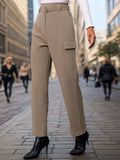High Waist Straight Pants - Trendsi - Flyclothing LLC