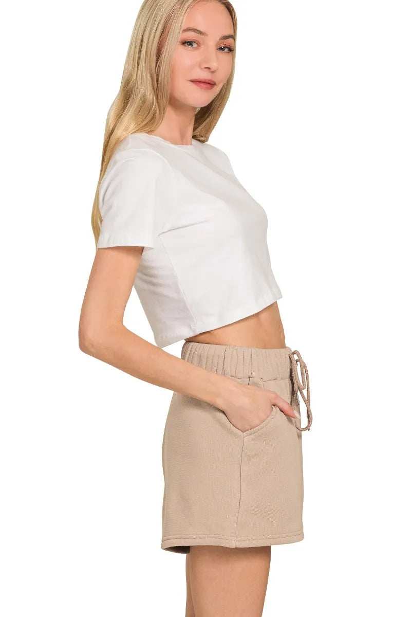 Zenana Fleece Long Sleeve Sweatshirts & Shorts Set - Trendsi - Flyclothing LLC