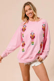 BiBi Sequin Nutcrackers Embroidery Christmas Sweatshirt - Trendsi - Flyclothing LLC