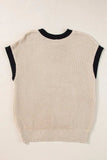 Textured Knit Sweater with Contrast Trim Details - Trendsi - Flyclothing LLC