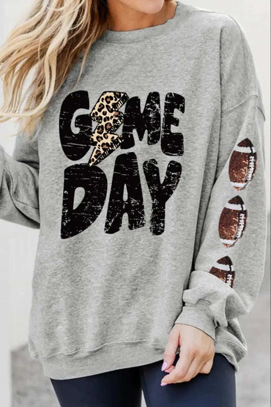 GAME DAY Football Long Sleeve Sweatshirt - Trendsi - Flyclothing LLC