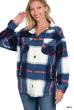 Zenana Oversized Plaid Fleece Shacket - Trendsi - Flyclothing LLC
