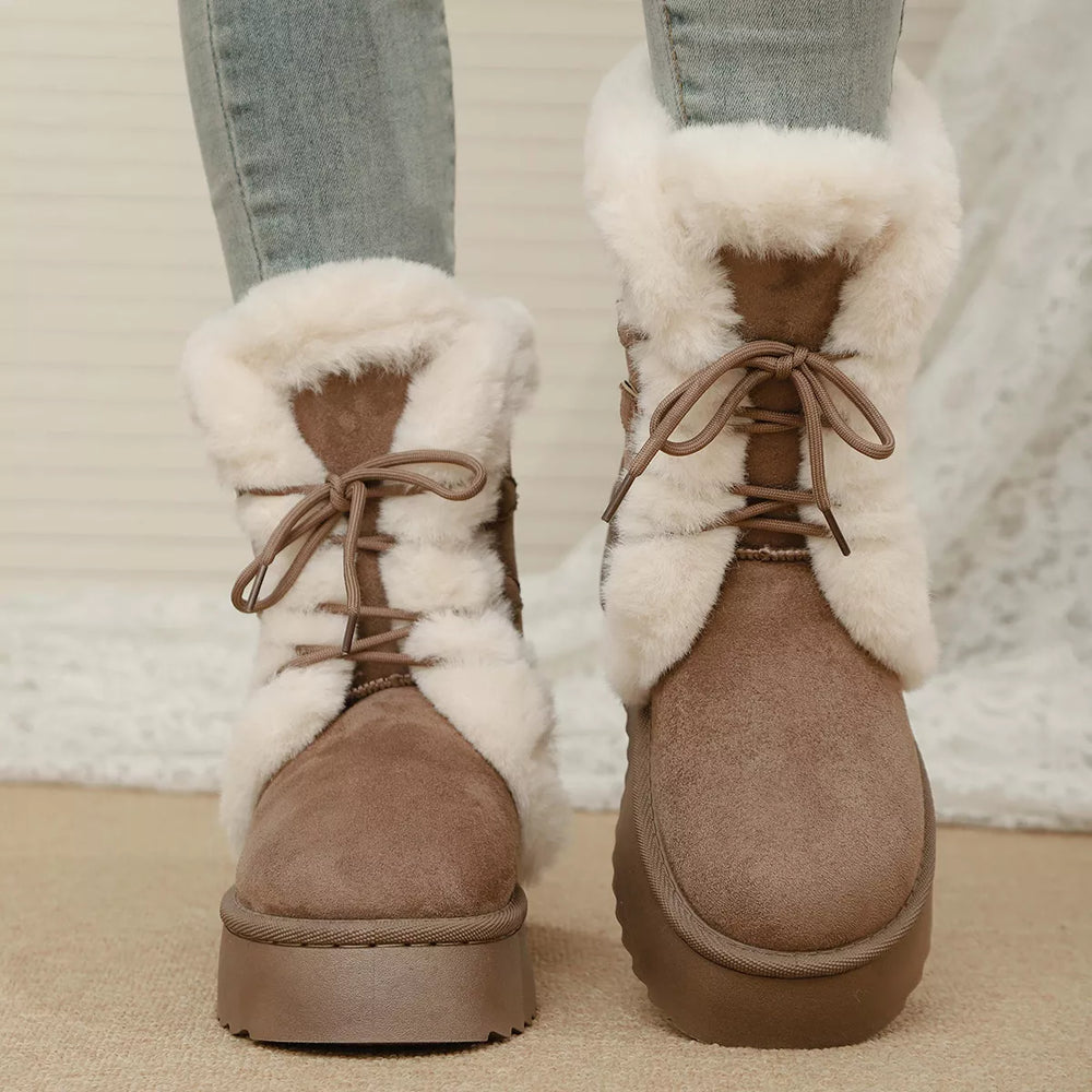 Lace-Up Winter Boots - Trendsi - Flyclothing LLC