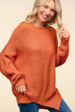 Haptics Full Size Side Slit Texture Asymmetric Sweater - Trendsi - Flyclothing LLC