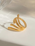18K Gold-Plated Stainless Steel Irregular Open Ring - Trendsi - Flyclothing LLC