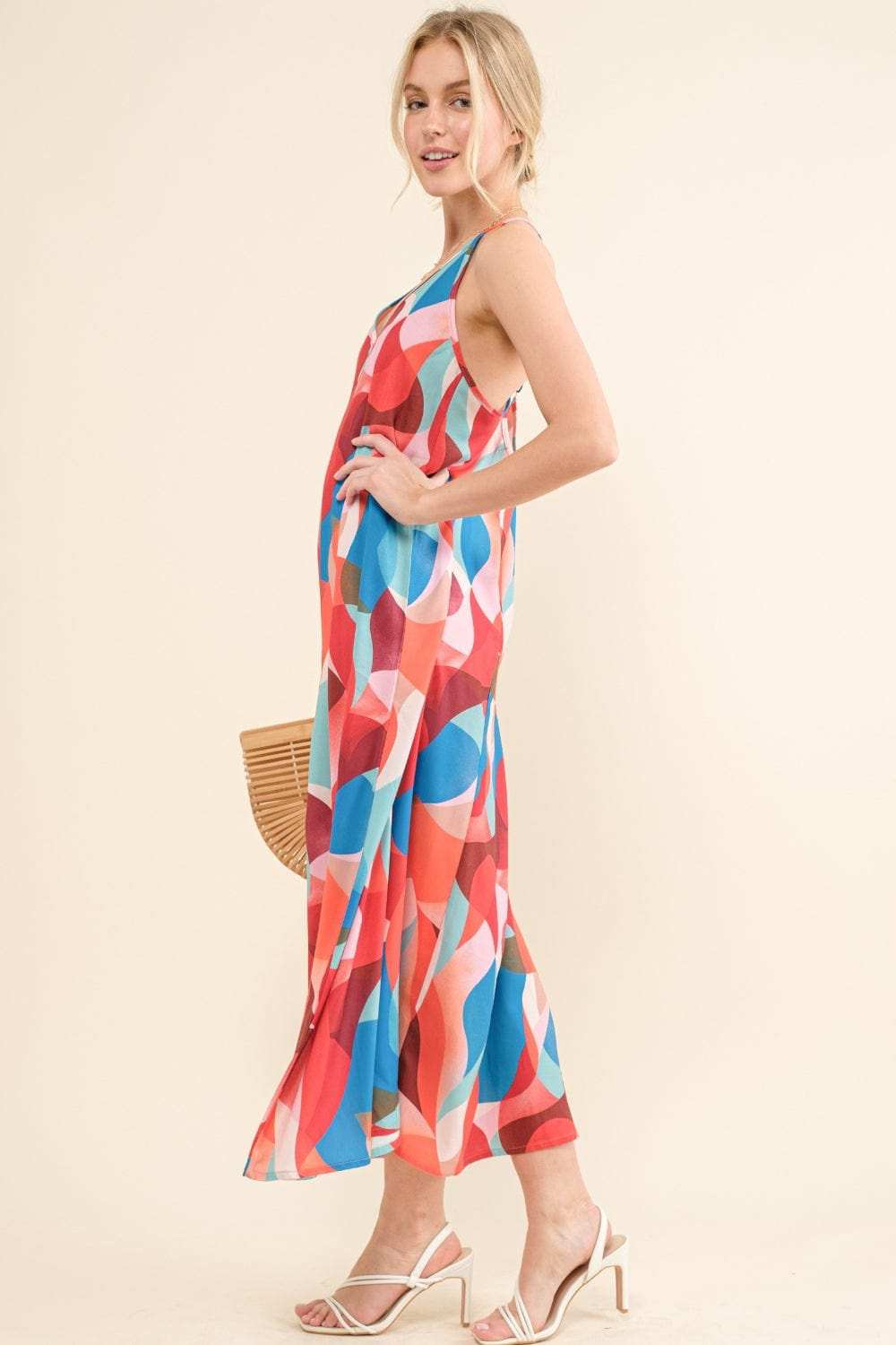 And the Why Printed Crisscross Back Cami Dress - Trendsi - Flyclothing LLC