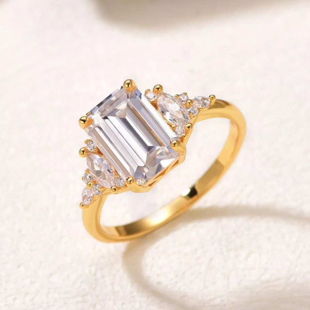 3 Carat Moissanite 925 Sterling Silver Rectangle Ring - Trendsi - Flyclothing LLC