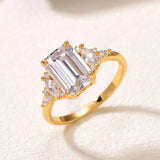 3 Carat Moissanite 925 Sterling Silver Rectangle Ring - Trendsi - Flyclothing LLC