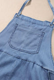 Square Neck Denim Overalls with Pockets - Trendsi - Flyclothing LLC