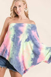 BiBi Tie Dye French Terry One Shoulder Top with Dolman - Trendsi - Flyclothing LLC