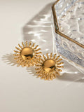 18K Gold-Plated Stainless Steel Sun Stud Earrings - Trendsi - Flyclothing LLC