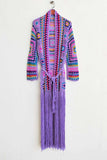 Fringe Tied Long Sleeve Cardigan - Trendsi - Flyclothing LLC