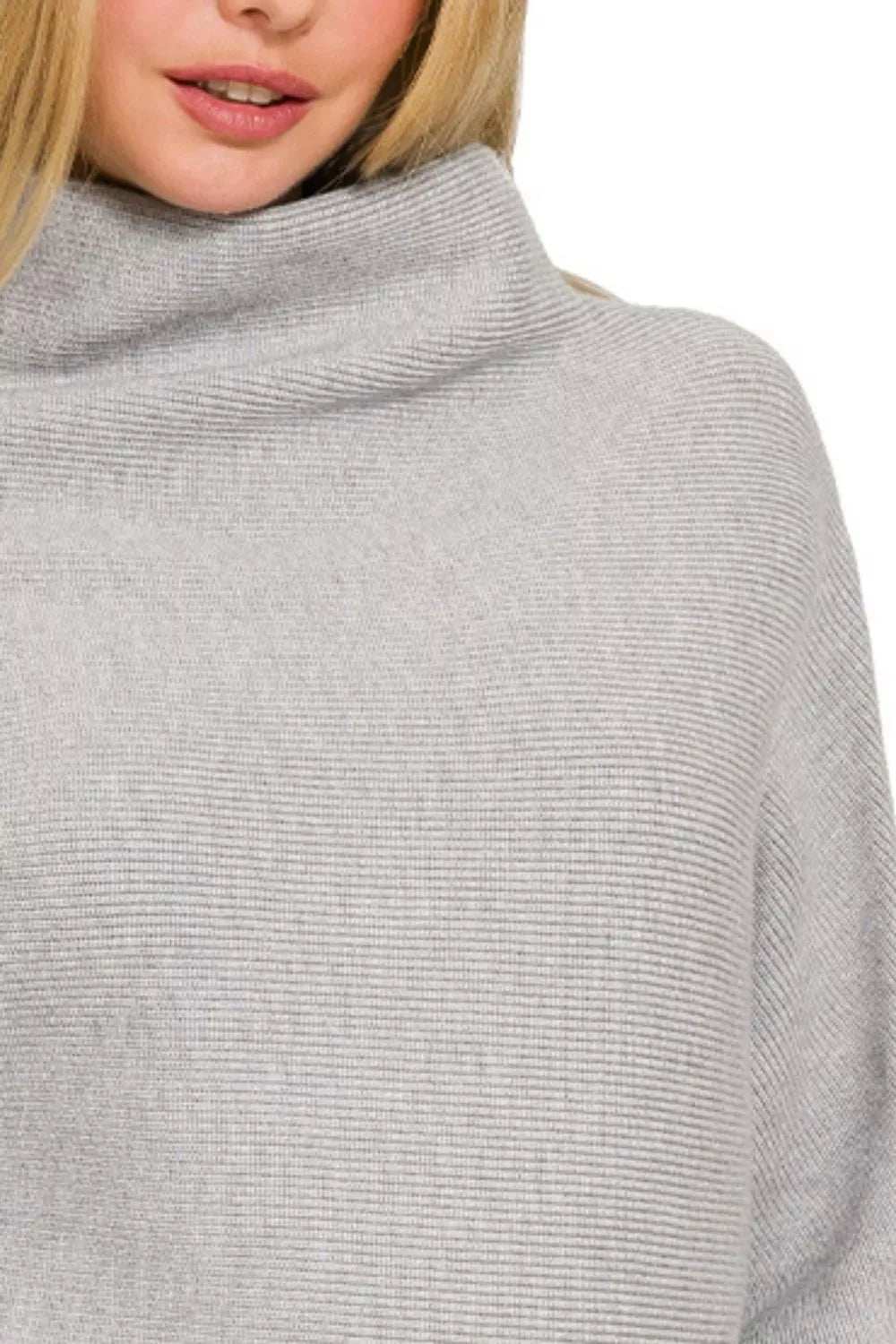 Zenana Viscose Dolman Sleeve Mock Neck Sweater - Trendsi - Flyclothing LLC
