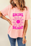 SHINE BRIGHT Round Neck Short Sleeve T-Shirt - Trendsi - Flyclothing LLC