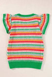 Contrast Striped V-Neck Knit Top - Trendsi - Flyclothing LLC