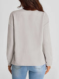 Full Size Texture Round Neck Long Sleeve Sweatshirt - Trendsi - Flyclothing LLC
