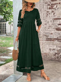 Full Size Round Neck Half Sleeve Dress Plus Size - Trendsi - Flyclothing LLC