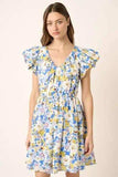 Mittoshop Floral V-Neck Cap Sleeve Mini Dress - Trendsi - Flyclothing LLC