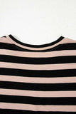 Stripe Casual Round Neck Tee Dress with Pockets - Trendsi - Flyclothing LLC
