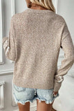 Star Round Neck Dropped Shoulder Sweater - Trendsi - Flyclothing LLC
