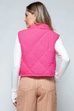 Snobbish Snap Down Quilted Crop Vest - Trendsi - Flyclothing LLC