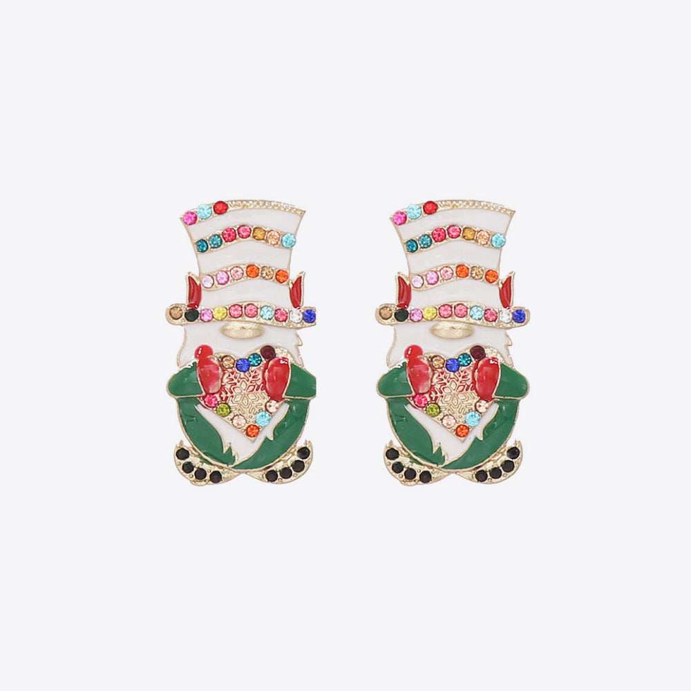 Rhinestone Alloy Santa Earrings - Trendsi - Flyclothing LLC