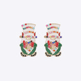 Rhinestone Alloy Santa Earrings - Trendsi - Flyclothing LLC