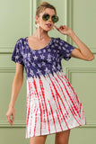 BiBi American Flag Theme Tee Dress - Trendsi - Flyclothing LLC