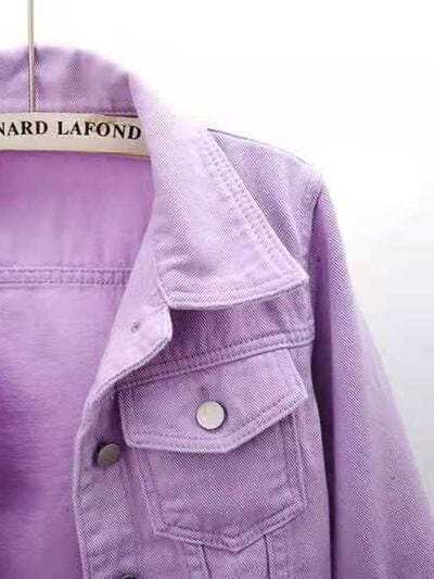 Full Size Cropped Denim Jacket Plus Size - Trendsi - Flyclothing LLC