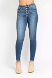 Judy Blue Full Size High Rise Button Fly Skinny Jeans Plus Size - Trendsi - Flyclothing LLC
