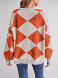 Diamond Pattern Button-Up Knit Cardigan - Trendsi - Flyclothing LLC