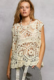 POL Openwork Round Neck Floral Crochet Tank - Trendsi - Flyclothing LLC