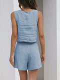 Square Neck Tank and Shorts Set - Trendsi - Flyclothing LLC