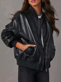 Zip Up Long Sleeve Jacket - Trendsi - Flyclothing LLC