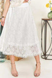 ADORA Elastic Waist Lace Midi Skirt - Trendsi - Flyclothing LLC