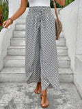 Tied Printed Wide Leg Pants - Trendsi - Flyclothing LLC