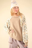 VERY J Printed Long Sleeve Round Neck Knit Top - Trendsi - Flyclothing LLC