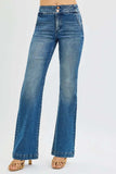 RISEN Full Size Tummy Control High Rise Bootcut Jeans with Double Button Waistband Plus Size - Trendsi - Flyclothing LLC