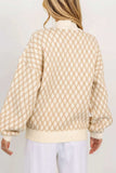 Diamond Pattern Mock Neck Long Sleeve Sweater - Trendsi - Flyclothing LLC