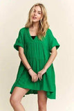 ADORA Tiered Notched Short Sleeve Dress - Trendsi - Flyclothing LLC