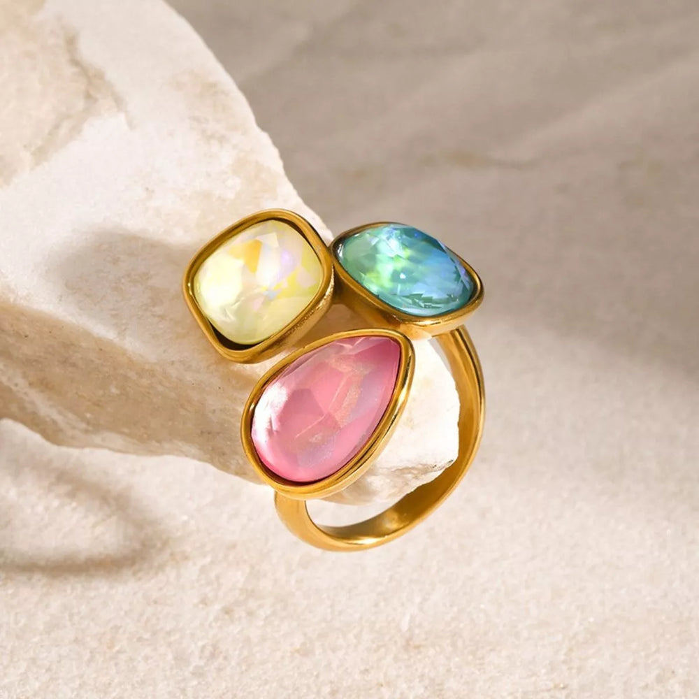 Triple Rhinestone Bypass Ring - Trendsi - Flyclothing LLC