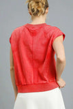 Umgee Round Neck Cap Sleeve Sweatshirt - Trendsi - Flyclothing LLC