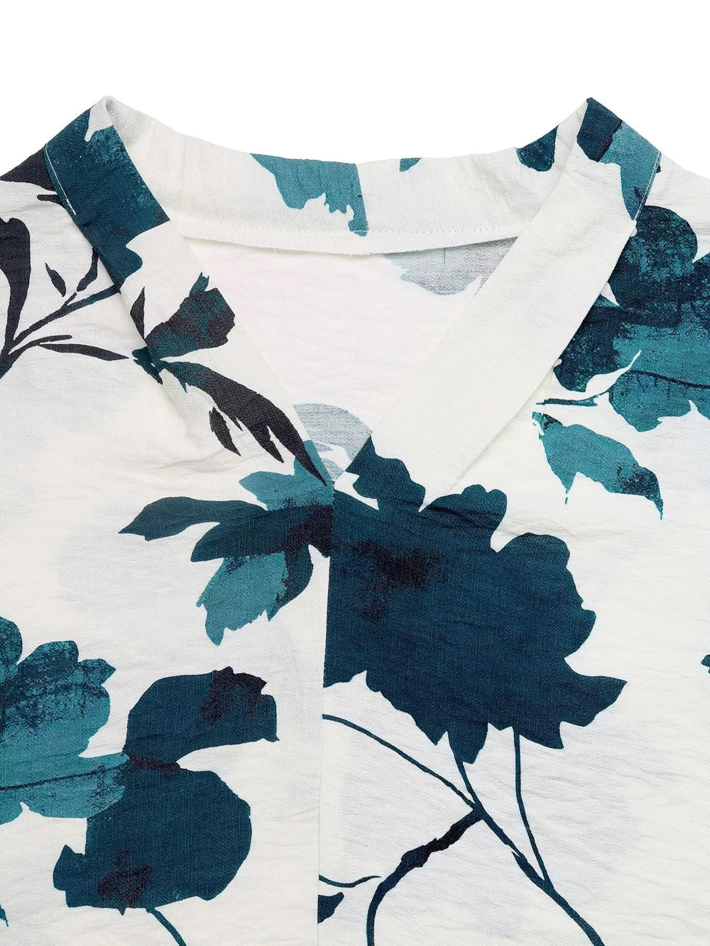 Printed V-Neck Long Sleeve Blouse - Trendsi - Flyclothing LLC