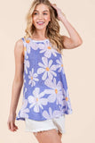 BOMBOM Floral Round Neck Tank - Trendsi - Flyclothing LLC
