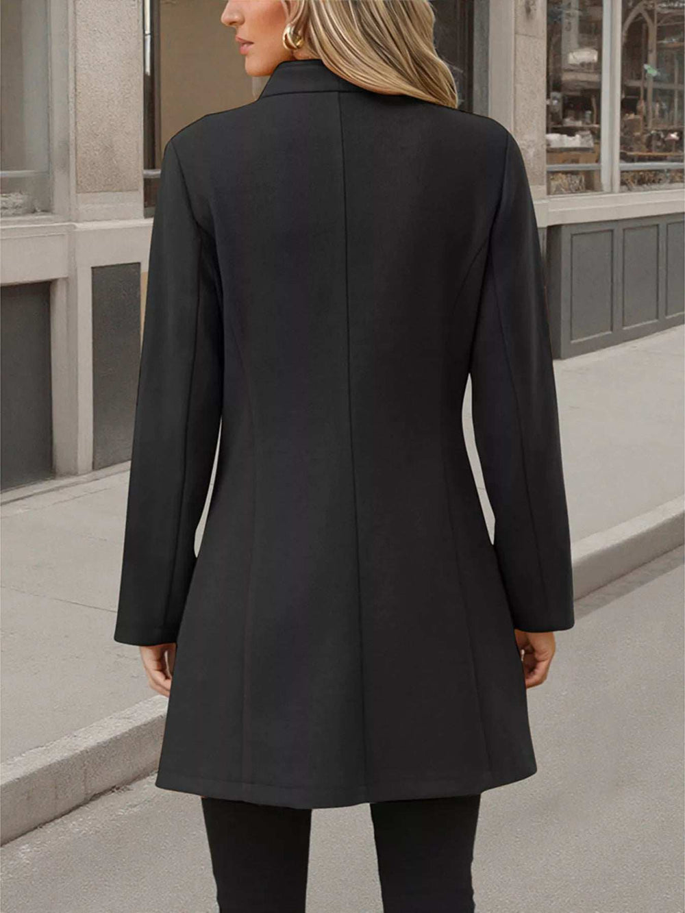 Button Up Long Sleeve Coat - Trendsi - Flyclothing LLC