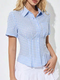 Button Down Short Sleeve Shirt - Trendsi - Flyclothing LLC