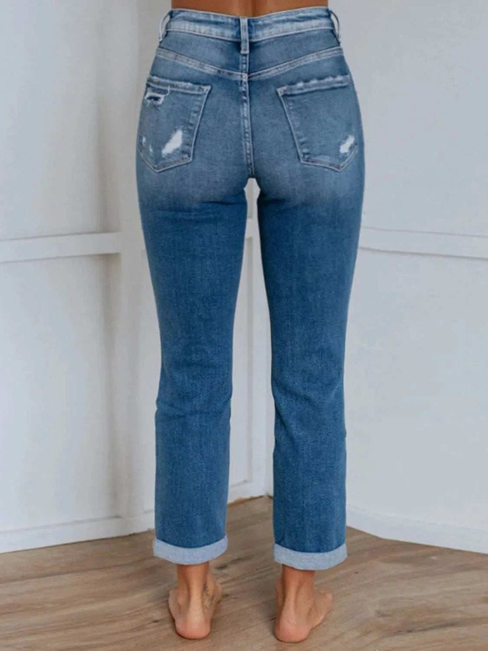 Distressed Jeans with Pockets - Trendsi - Flyclothing LLC